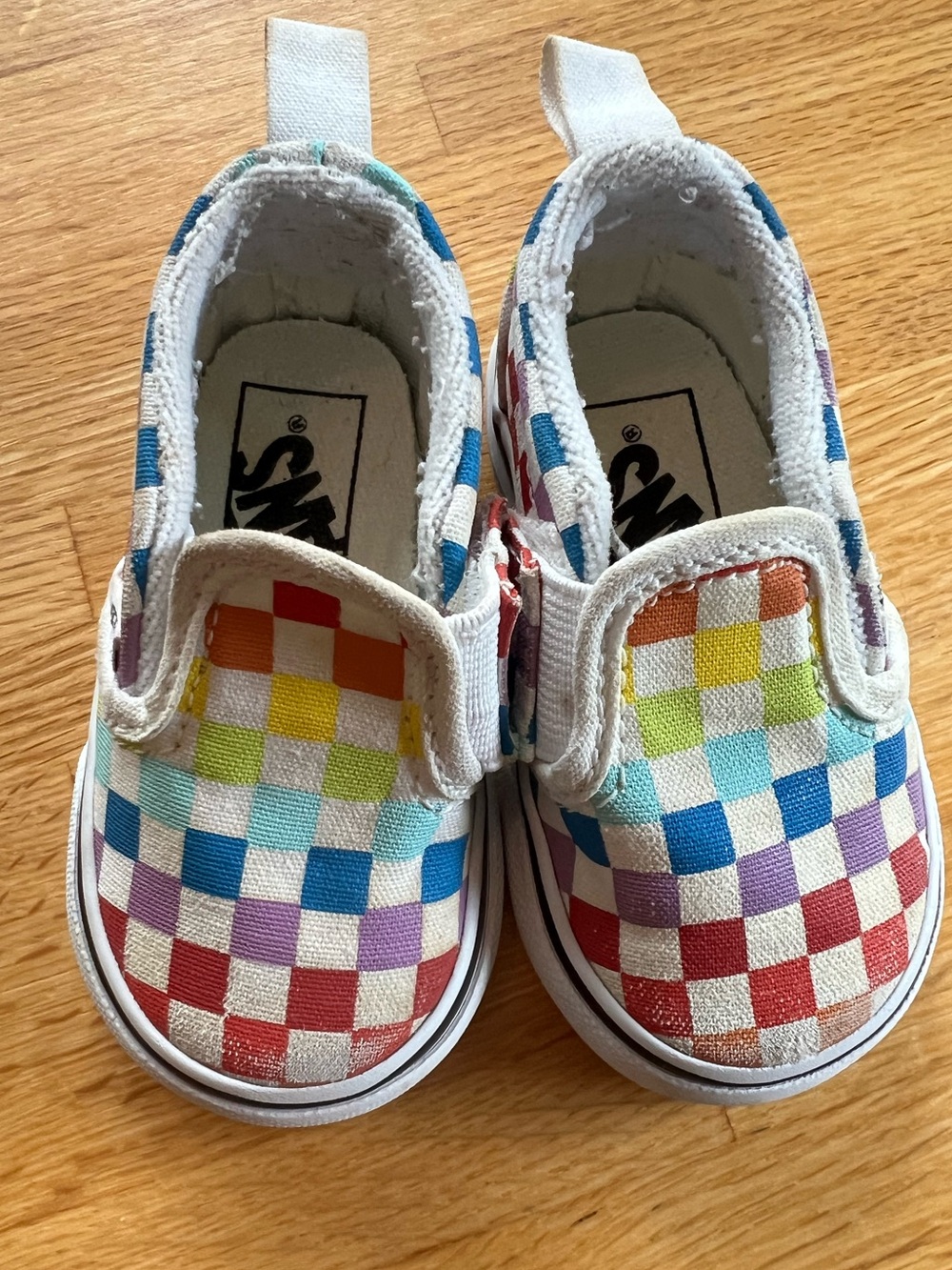 Toddler Vans Size 3 Multi-Color Checkerboard Slip-On Sneakers